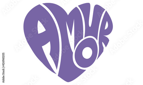 Amour typography cool color vector t-shirt design. hand write typography