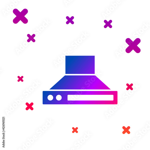 Color Kitchen extractor fan icon isolated on white background. Cooker hood. Kitchen exhaust. Household appliance. Gradient random dynamic shapes. Vector