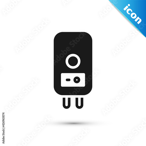 Grey Electric boiler for heating water icon isolated on white background. Vector