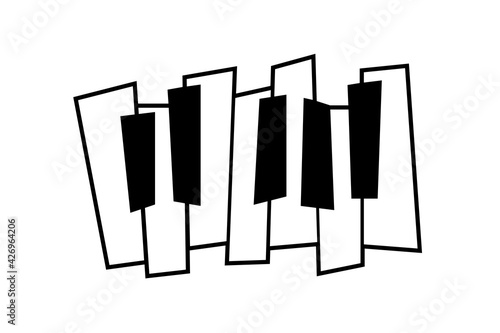 Vector Piano keys, keyboard illustration for music logo