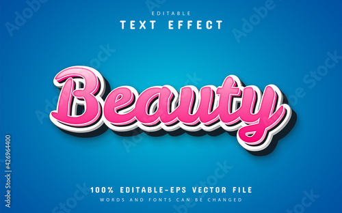 Beauty text effect editable