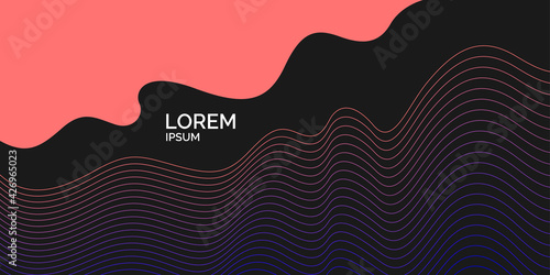 Bright poster with dynamic waves. Vector illustration