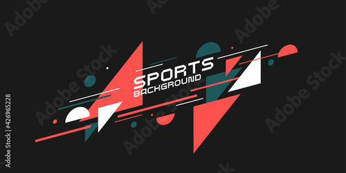 Sports poster. Abstract background with dynamic shapes. Vector template