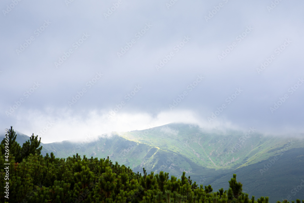 view of summer mountains range. beautiful landscape view of summer mountains range. beautiful landscape