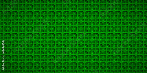 Abstract background with squares holes in green colors