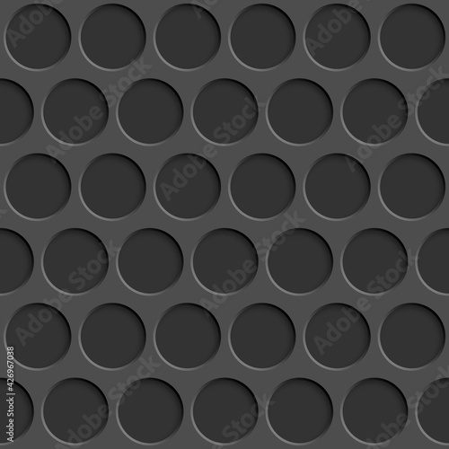 Abstract seamless pattern with circle holes in gray colors
