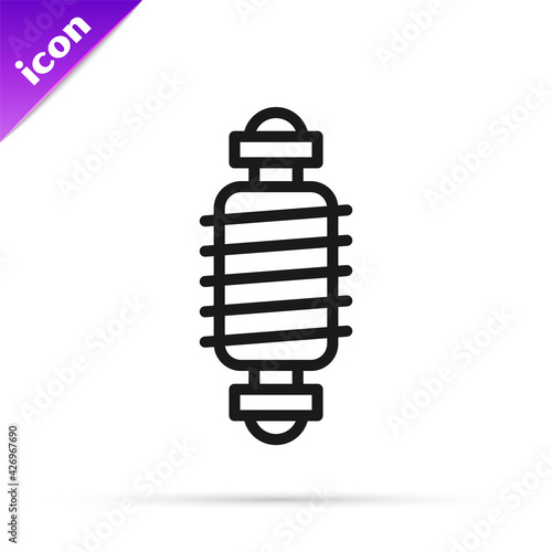 Black line Bicycle suspension icon isolated on white background. Vector
