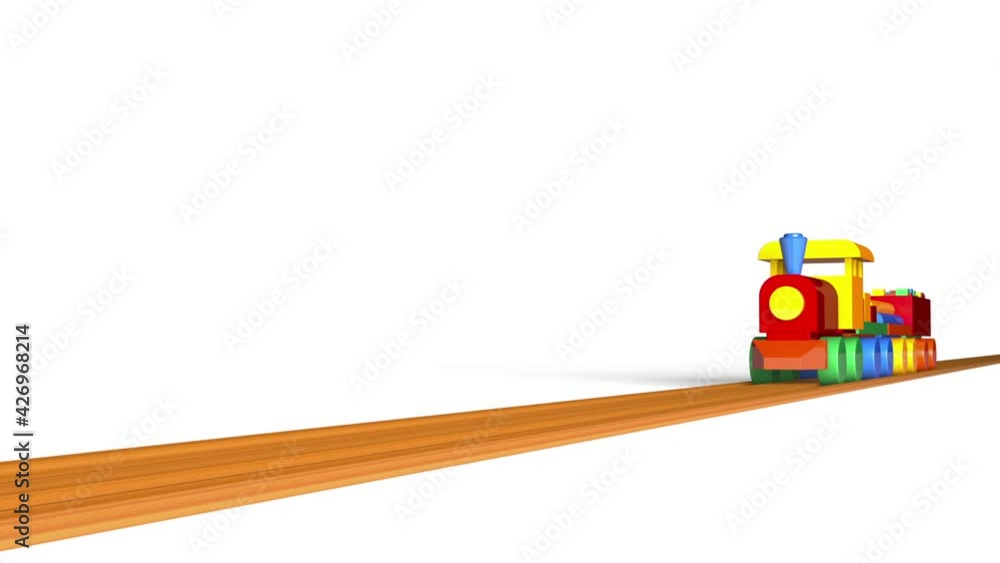 Colorful Toy Train Isolated on White Background - 3D Illustration Colorful Toy Train Isolated on White Background - 3D Illustration