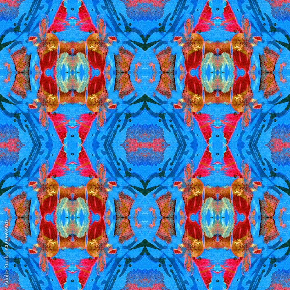 Fototapeta premium A seamless geometric pattern made from the handmade drawing.