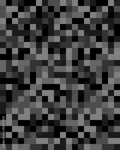 Abstract. Square geometric shapes pattern. black mosaic background. vector.