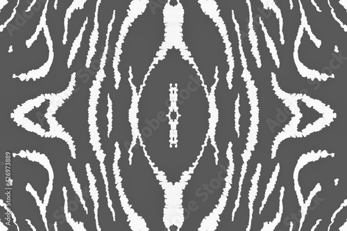 Seamless Zebra Pattern. Fashion African Texture. Watercolour Tiger Fur. White Camouflage Wallpaper. Gray Zebra Repeat. Abstract Safari Texture. Watercolor Wild Fur. Seamless Zebra Stripes.