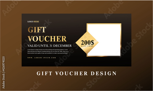 Awesome Gift voucher template with gold luxury elements design.Discount Coupon Template Vector design