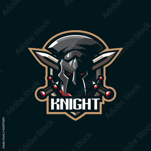 Knight mascot logo design vector with modern illustration concept style for badge, emblem and tshirt printing. Head knight illustration for sport and esport team.
