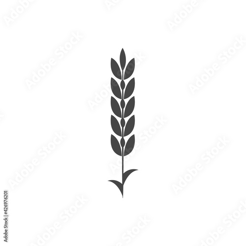 Minimalistic wheat icon. Simple barley, weat, rice logo vector illustration. Wheat vector isolated on white background. Farm and Bakery Symbol