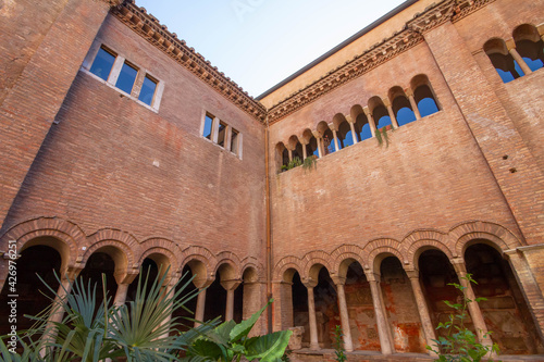 Canvas Print The Cloister of The Basilica of San Lorenzo fuori le Mura , is part of the Seven Churches of Rome , while until the mid-nineteenth century it was part of the papal basilicas