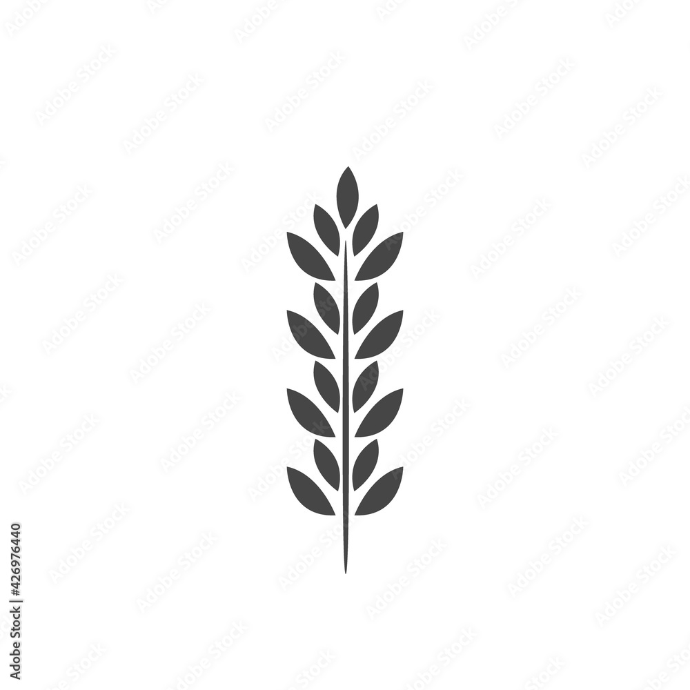 Minimalistic wheat icon. Simple barley, weat, rice logo vector illustration. Wheat vector isolated on white background. Farm and Bakery Symbol Minimalistic wheat icon. Simple barley, weat, rice logo vector illustration. Wheat vector isolated on white background. Farm and Bakery Symbol