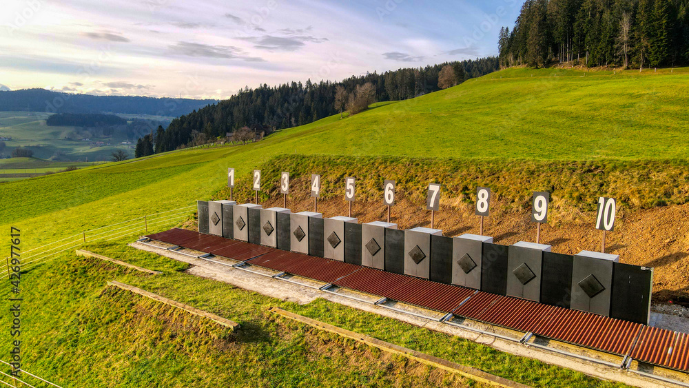 modernisierte Kugelfanganlage im Emmental, Schweiz 