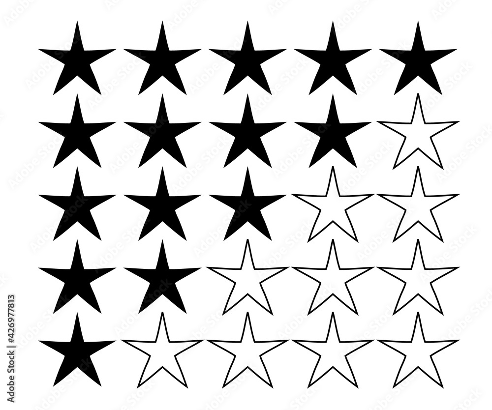 5 star icon vector illustration eps10. Rating review flat icon for apps and websites, infographics - Vector 5 star icon vector illustration eps10. Rating review flat icon for apps and websites, infographics - Vector