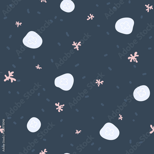 Simple seamless marine pattern with jellyfish. Great for fabric  textile. Vector Illustration