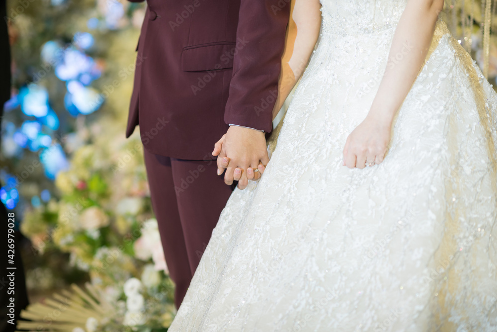 hand together love couple, romantic and happy concept, wedding couple, groom and bride hand hand together love couple, romantic and happy concept, wedding couple, groom and bride hand