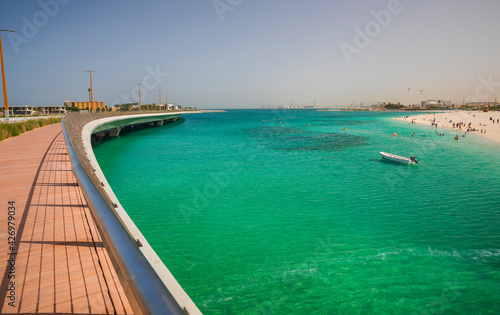 Dubai, UAE - March 04, 2021: One of the beaches of Dubai © alexmu