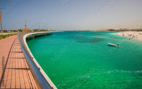 Dubai  UAE - March 04  2021  One of the beaches of Dubai