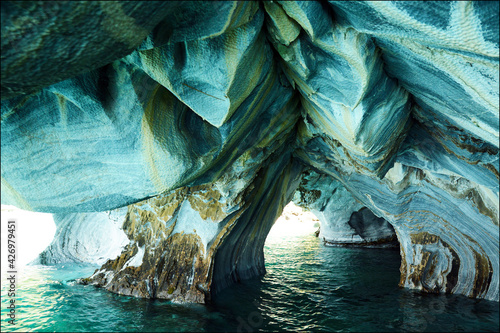 Marble Caves, Patagonia, Chile, Aysen region photo