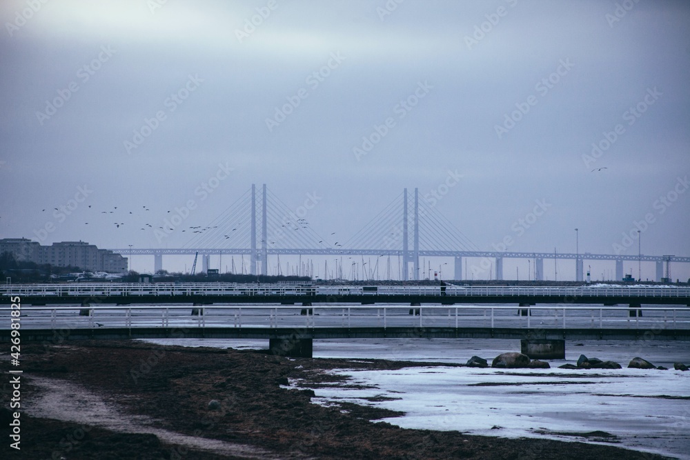 Øresunds bridge as seen from Malmö, Sweden