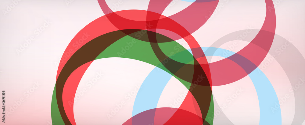 Obraz premium Ring geometric shapes, o letter repetition wallpaper. Abstract background for business or technology presentations, internet posters or web brochure covers