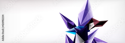 Vector 3d triangles and pyramids abstract background for business or technology presentations, internet posters or web brochure covers
