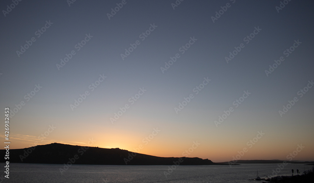 Beautiful sunset over Langebaan Lagoon and Mountains on Cape West Coast of South Africa. Beautiful sunset over Langebaan Lagoon and Mountains on Cape West Coast of South Africa.
