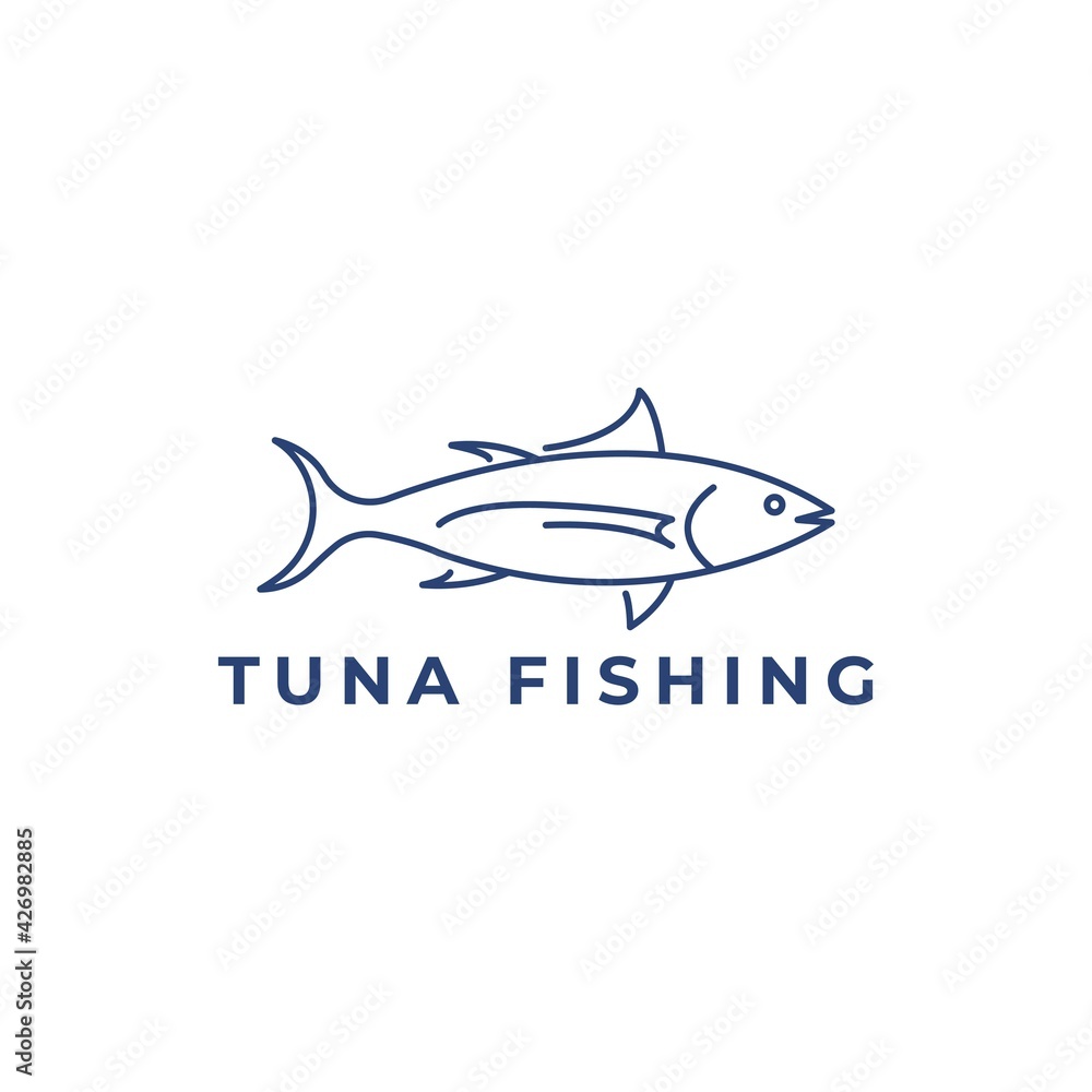 tuna fish logo emblem label seafood vector icon tuna fish logo emblem label seafood vector icon