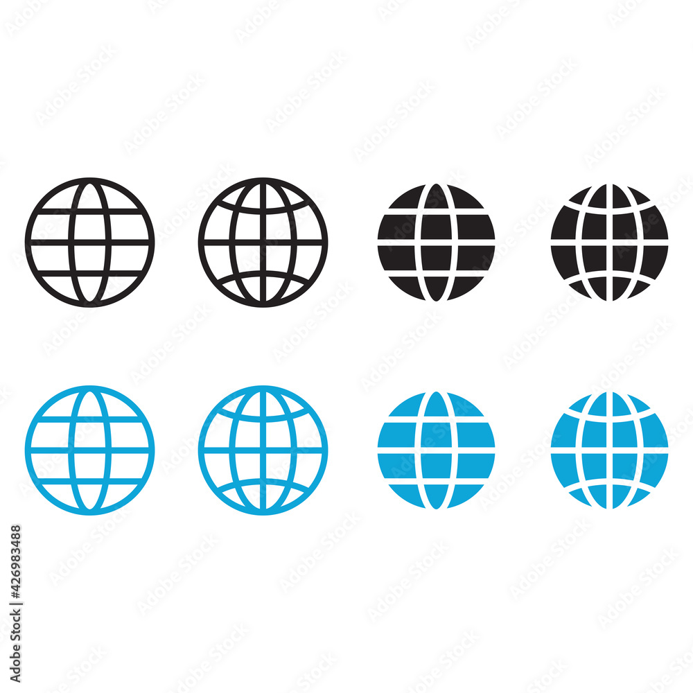Web icon. Website vector icon. Internet world vector Web icon. Website vector icon. Internet world vector