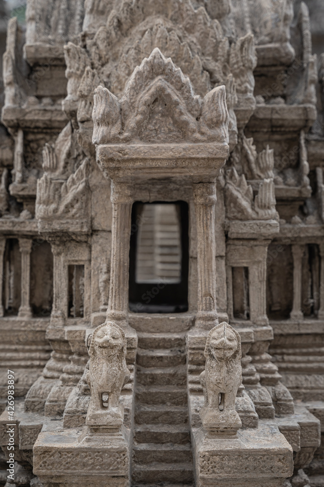 Angkor Wat replica in Wat Pra Kaew temple official name Wat Phra Si Rattana Satsadaram in the same area as Emerald Buddha is travel destination in Grand palace.