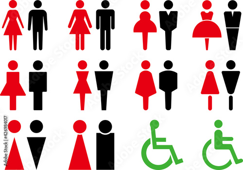 トイレの男女のアイコン集