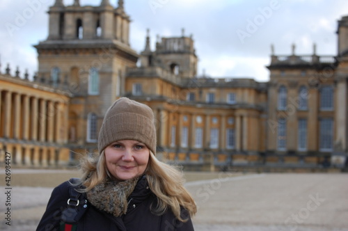 Pretty young Danish woman in Copenhagen close up, winter, female with brown hat outdoor, turist, scandinavian turist, Danish girl close up