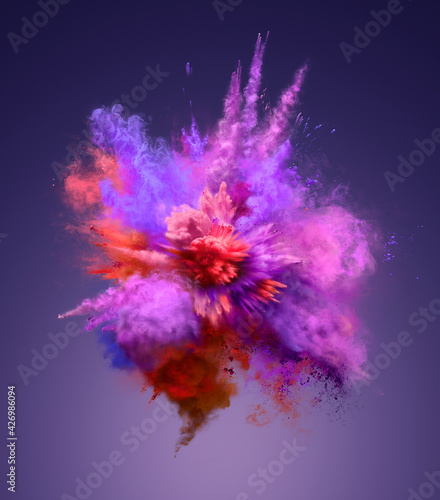 Explosion of colorful dust