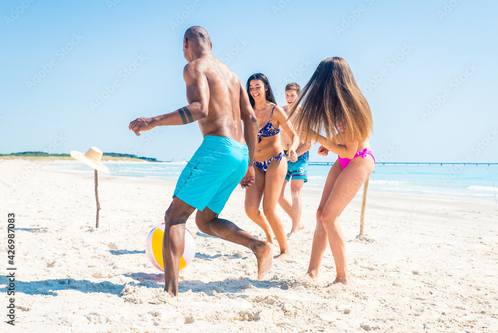Friends having fun on the beach Friends having fun on the beach
