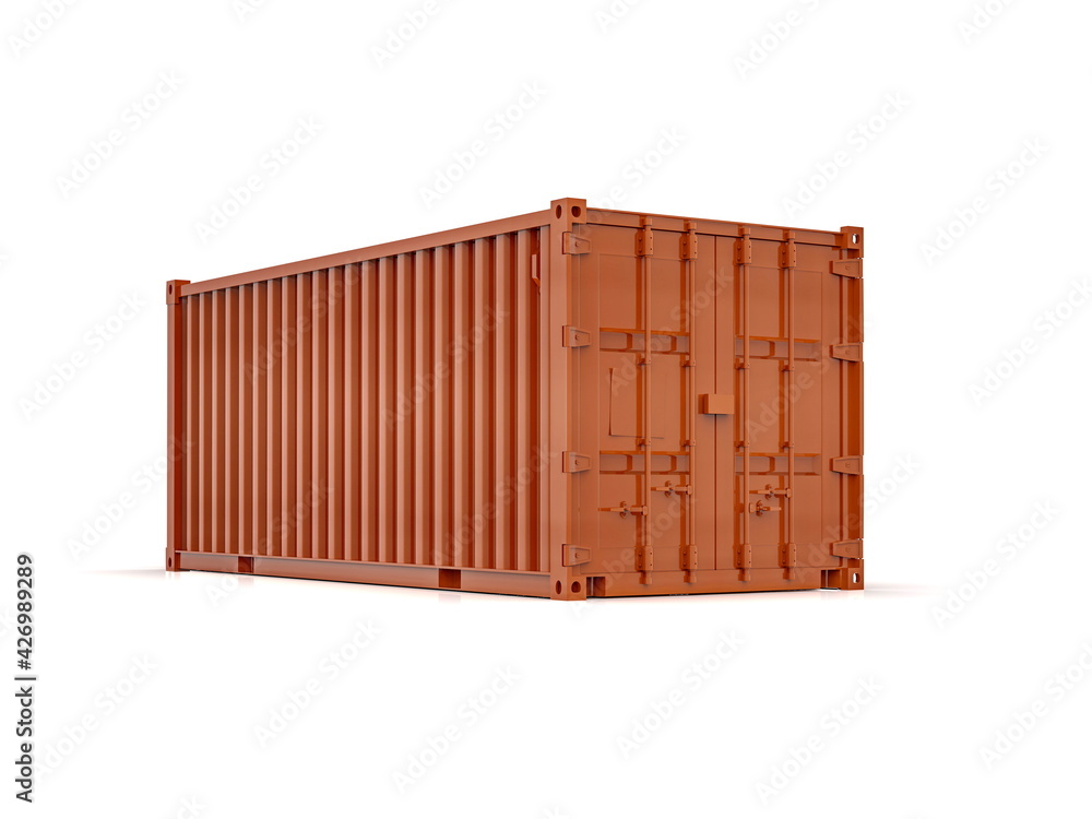 Shipping Cargo Container Twenty Feet for Logistics and Transportation on White Background Shipping Cargo Container Twenty Feet for Logistics and Transportation on White Background