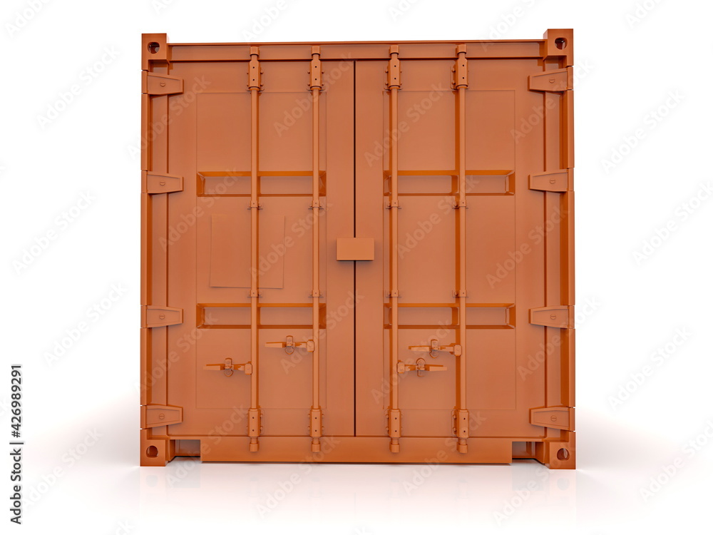 Shipping Cargo Container Twenty Feet for Logistics and Transportation on White Background Shipping Cargo Container Twenty Feet for Logistics and Transportation on White Background