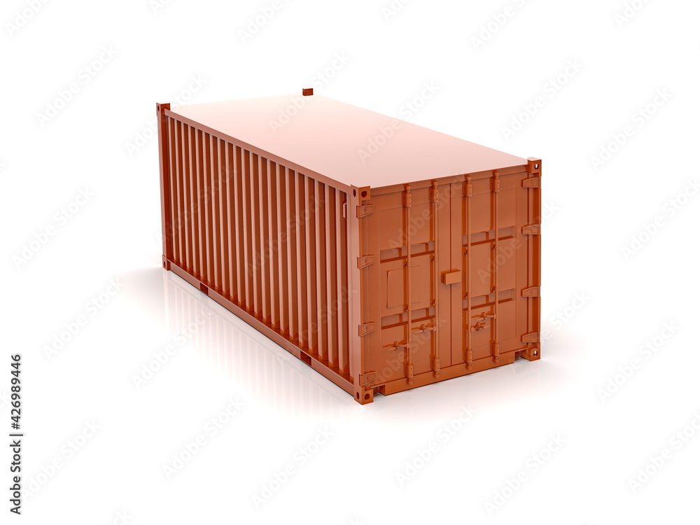 Shipping Cargo Container Twenty Feet for Logistics and Transportation on White Background Shipping Cargo Container Twenty Feet for Logistics and Transportation on White Background