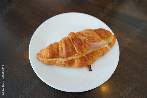 fresh croissant on a plate