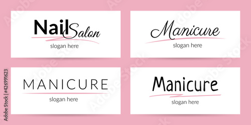 Manicure logo set