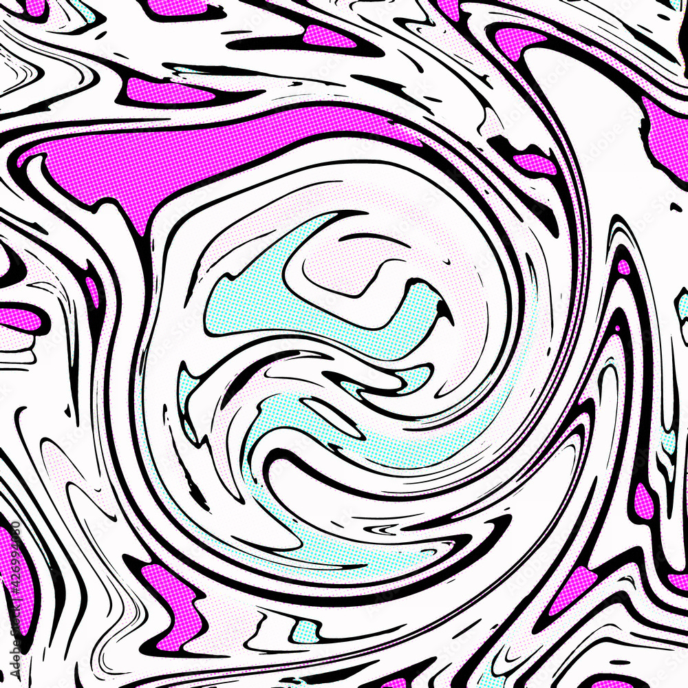 Obraz premium Liquify Swirl dots and lines Art Abstract Pattern,Creative design templates.