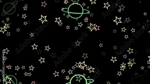 土星が飛び出るアニメ