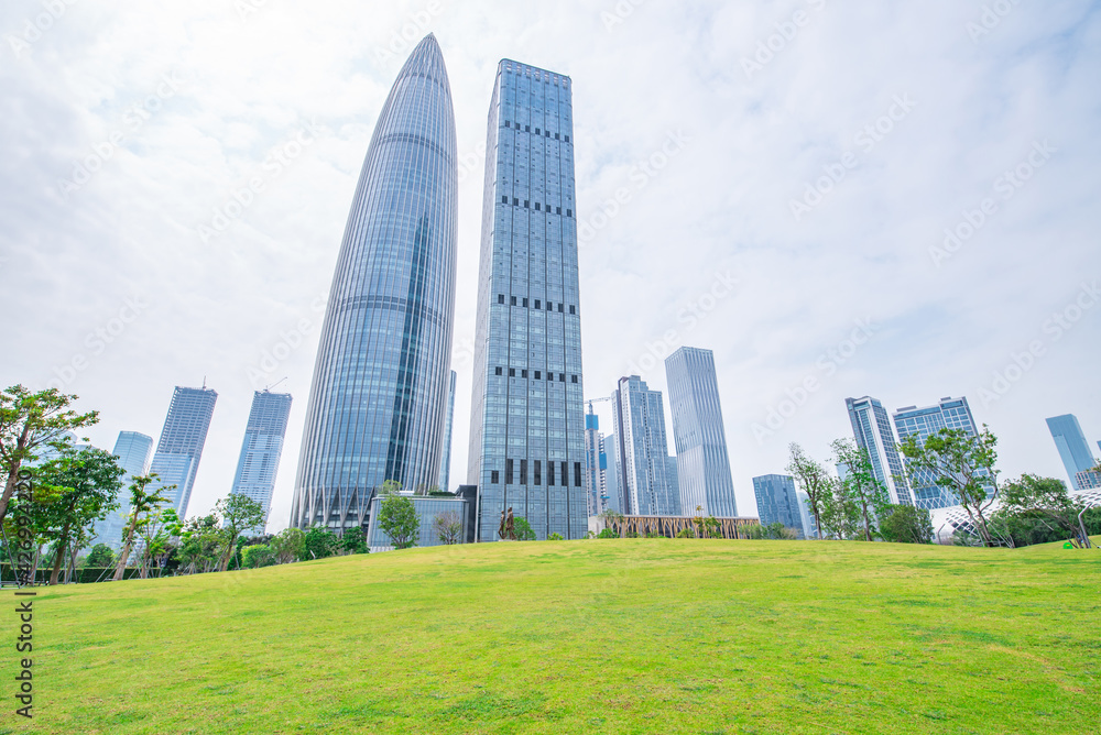 CBD architectural landscape in Houhai, Shenzhen, China