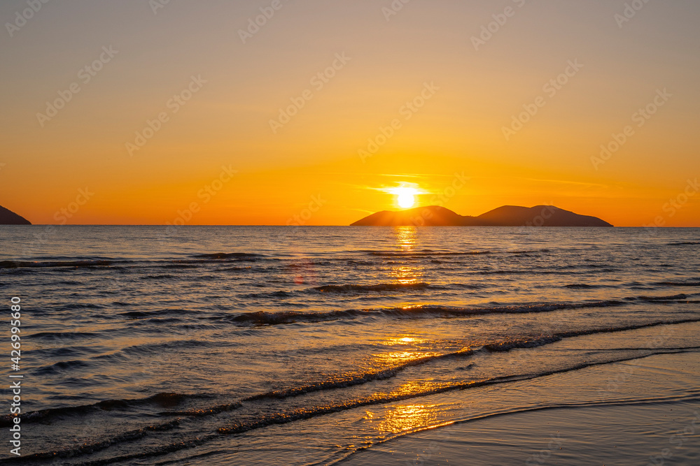 Beautiful sunset above the sea Beautiful sunset above the sea