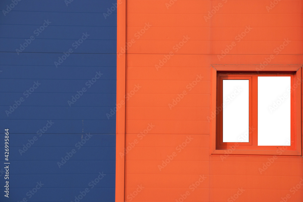 Fototapeta premium Beautiful modern window on color wall