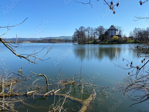 Late winter and early spring on the lake Mauensee or Lake Mauen (Mauesee) - Canton of Lucerne, Switzerland (Schweiz) photo