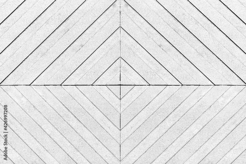 Obraz premium Exterior white ceramic floor tile with line patterns